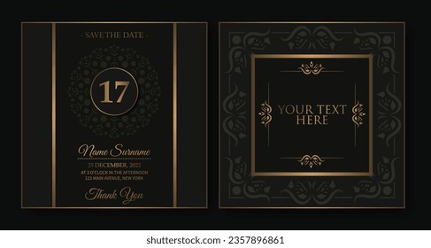 Elegant birthday card invitation template
