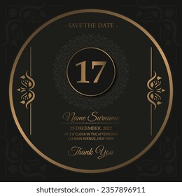 Elegant birthday card invitation template