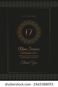 Elegant birthday card invitation template