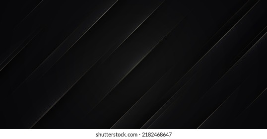 Elegant black abstract background with gold lines element. Modern luxury diagonal stripes design. Simple texture graphic. Premium pattern. Suit for poster, banner, flyer, brochure, cover.