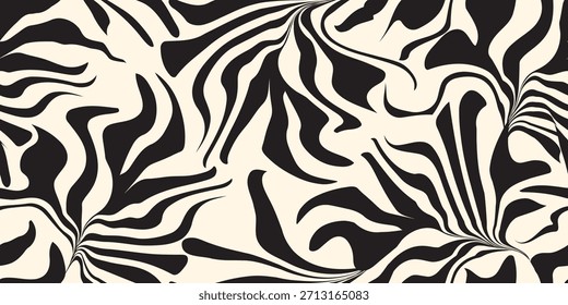 Elegante preto abstrato padrão sem costura. Design decorativo chique e clássico. Ilustração vetorial