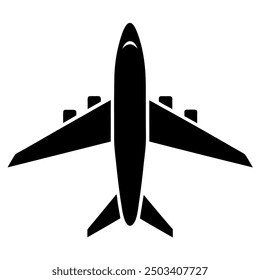 Elegant black airplane silhouette vector icon with foliate design, perfect for professional illustrations and creative projects. Ideal for aviation-themed artworks and modern graphic design