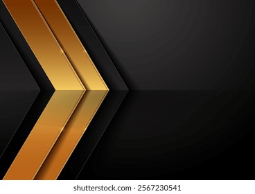 Elegant black background with gold diagonal lines, ideal for premium banners, business ads, and marketing presentations. Luxurious vector art, not AI-generated.