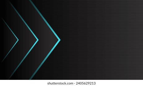 Elegant black background with green neon light. Neon glow background. Geometric background