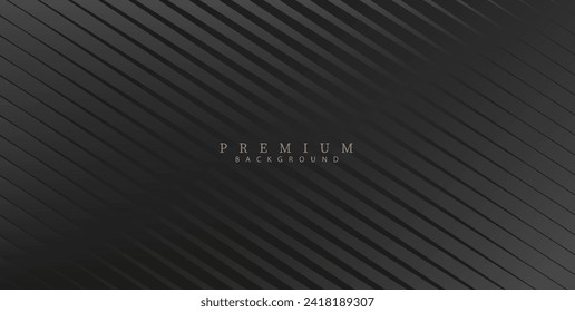 Elegant black background. Oblique lines pattern, dark gradient, glossy effect. Formal design for luxury invitations and business cards.