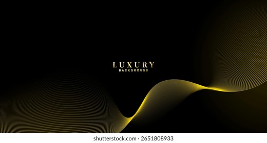 Elegant black background with smooth golden curves. Great for use in fashion ads, product displays, and professional presentation templates.