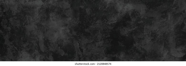Elegant black background vector illustration with vintage distressed grunge texture and dark gray charcoal color paint, black stone or concrete wall, black banner - Shutterstock ID 2120848574