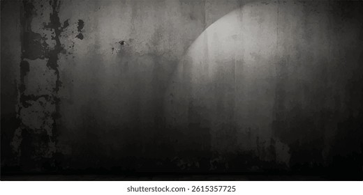 Elegant black background vector illustration with vintage distressed grunge texture and dark gray charcoal color paint. black board texture background