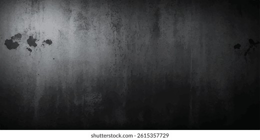 Elegant black background vector illustration with vintage distressed grunge texture and dark gray charcoal color paint. black board texture background