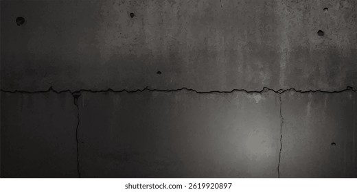 Elegant black background vector illustration with vintage distressed grunge texture and dark gray charcoal color paint, black stone or concrete wall, black banner