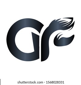 elegant black barber logo with initials CF or AF