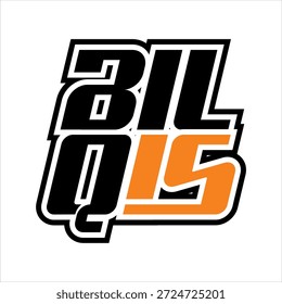 Elegant black BILQIS text vector, name logo design.