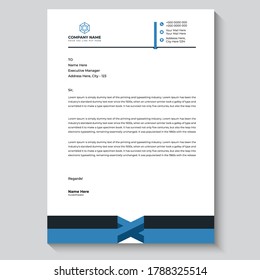 Elegant black & blue letterhead template design, Modern letterhead, Blue modern letterhead templates
