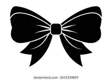 Elegant Black Bow Silhouette for Design Projects