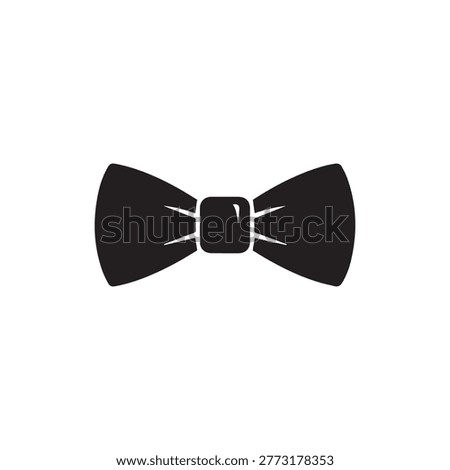 Elegant black bow tie icon for formal wear and fashion retail branding