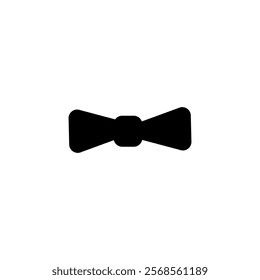 Elegant black bow tie vector icon, ideal for formal attire themes.