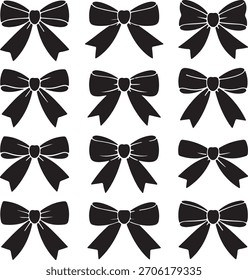 Elemento de Diseño gráfico festivo y decorativo elegante del patrón de los lazos negros