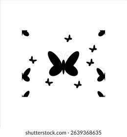 Elegant Black Butterfly Illustration Simple, Minimalist Design