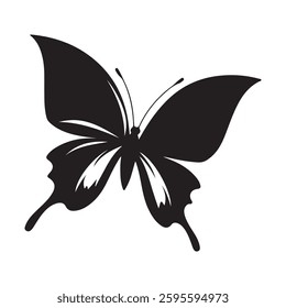 Elegant Black Butterfly Silhouette Graphic