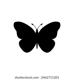 Elegant Black Butterfly Vector Design on White Background