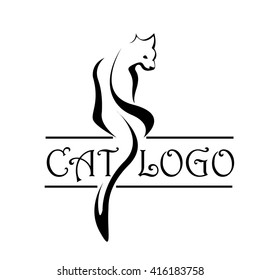 Elegant Black Cat Logo