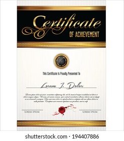 Elegant black certificate or diploma template