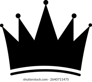 Elegant black color crown silhouette clipart icon vector design