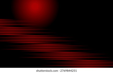 Elegant black composition with subtle red light glow, conveying energy and sophistication.