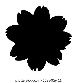 Elegant Black Cosmos Flower Vector. Minimalist design ideal for digital art, print, and graphic design projects, adding a touch of sophistication and nature-inspired beauty.