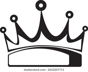 Ícone Elegante da Coroa Preta, Gráfico Símbolo Real