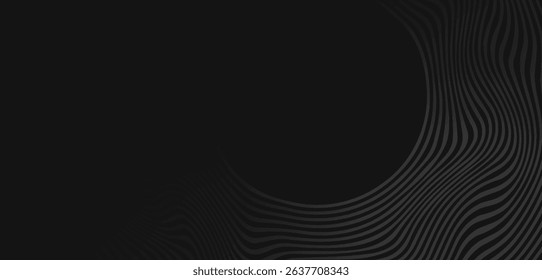 Elegant Black Curved Lines Pattern Background for Modern Designs, a minimalist abstract texture with flowing dark gray stripes for contemporary presentations and creative projects