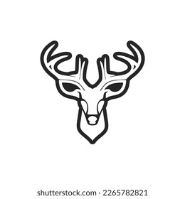The elegant black deer logo. Isolated.