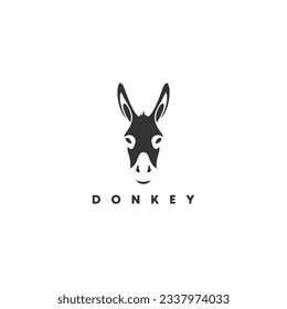 burro negro elegante, icono de cabeza de caballo, ilustración de diseño de símbolo de logotipo