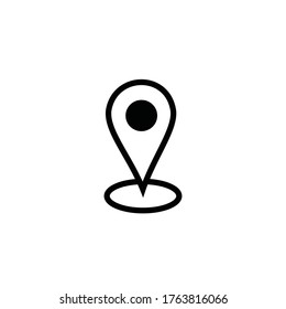 elegant black dot location gps map icon pointer