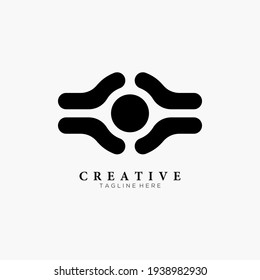 Elegant black eye vector logo design template. Modern minimal flat design style