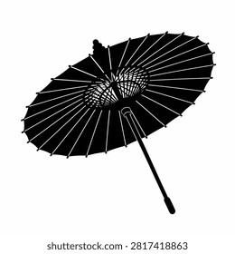 Elegant black feather fan adorned with shiny metallic embellishments and a decorative handle