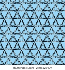 Elegante patrón floral negro sobre fondo azul pastel diseño de repetición