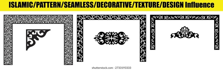 Elegante patrón floral negro, repetición sin fisuras, perfecto para paneles decorativos o divisores de habitación modernos.