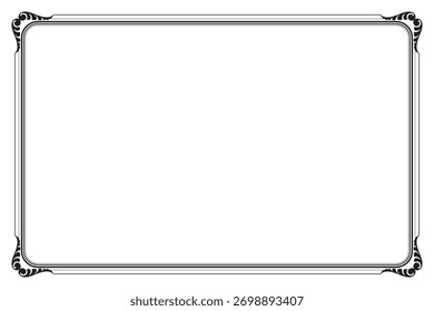 Quadro de borda floresce preto elegante para certificado ou menu. 1214