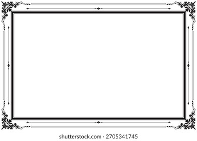 Quadro de fronteira floresce preto elegante para certificado ou diploma. 1250