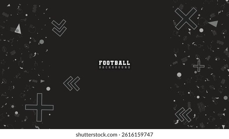 Elegant Black Football Background with Graphic Elements for Template and Poster Design