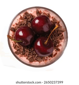 Elegante Floresta Negra Trifle: Cerejas Inteiras, Chocolate Curls Decorar