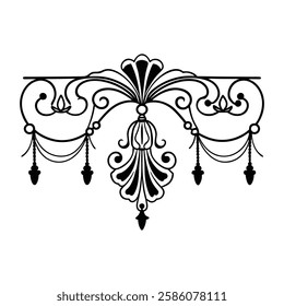 Elegant black frame with intricate, decorative flourishes.