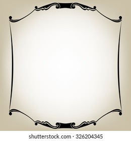 Elegant black frame isolated on gray background
