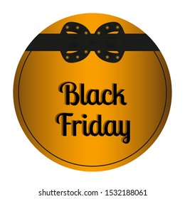 Elegant black friday label with text - Vector illustration