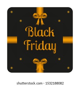 Elegant black friday label with text - Vector illustration