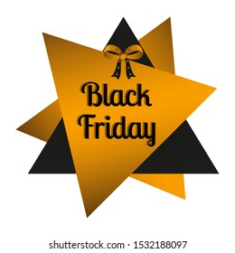 Elegant black friday label with text - Vector illustration