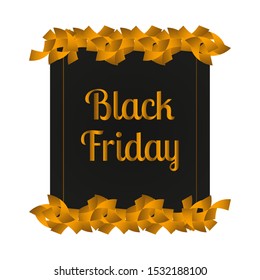 Elegant black friday label with text - Vector illustration