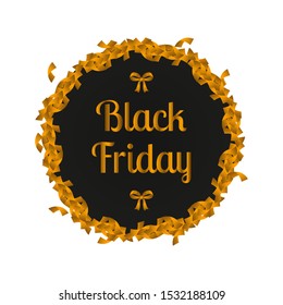 Elegant black friday label with text - Vector illustration