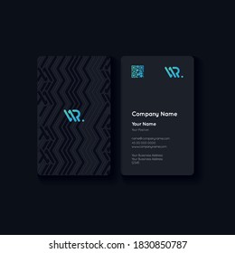 Elegant black geometric business card layout template